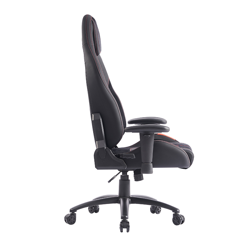 XL-1057 2D Cotieră scaun ergonomic de gaming din piele periată neagră